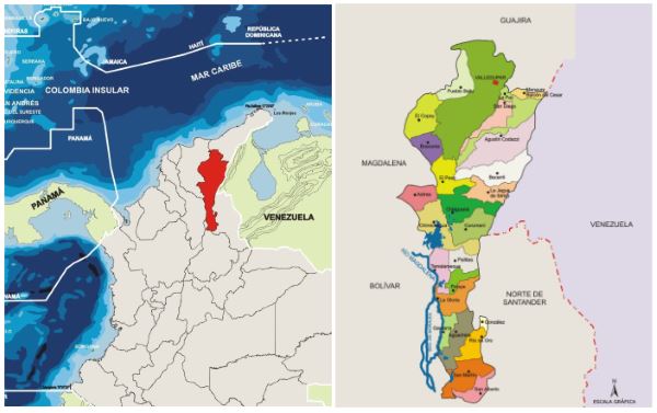 Departamento del Cesar / Mapas de la Sociedad Geográfica de Colombia 