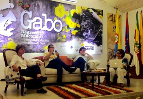 Piedad Bonett, Alberto Salcedo y Jaime Abello en el conversatorio sobre Gabo / Foto: Juan David Padilla