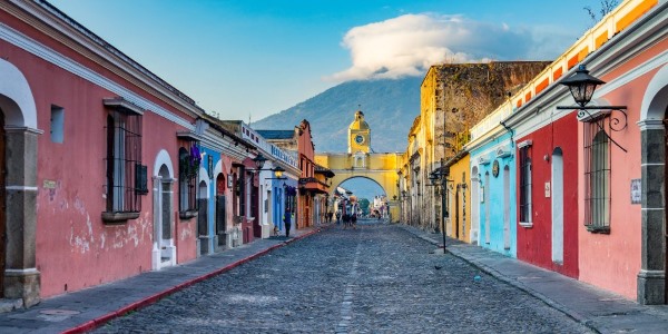 El centro colorido de Antigua (Guatemala) 