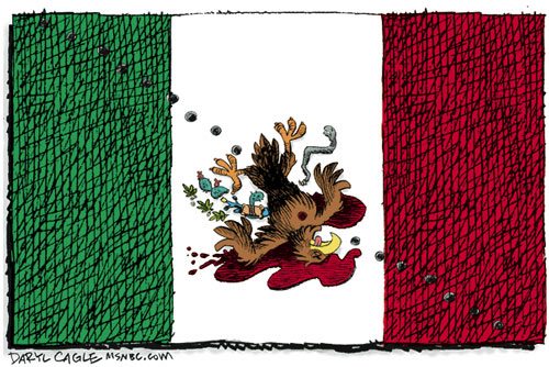 La bandera mejicana / Ilustración de Daryl Cagle