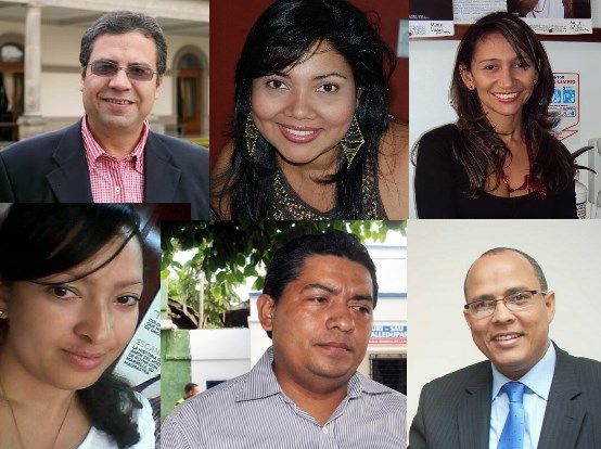 De izq a derecha: Los periodistas Alberto Salcedo, Mildreth Zapata, Ana María Ferrer, Paola Benjumea, Limedes Molina y Sergio López 