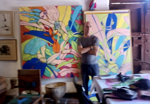 El artista Celso Castro en su taller / Foto: José Luis Molina 