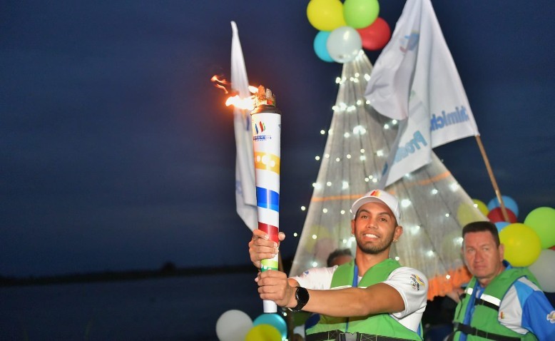 La llama deportiva de los Juegos Bolivarianos llegó a Chimichagua y se dirige a Valledupar 