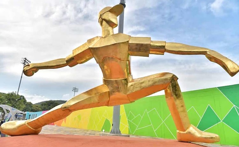 El mensaje de la escultura del nuevo estadio de béisbol Erasmo Camacho en Valledupar 