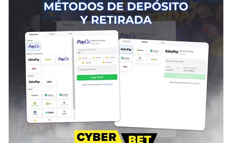 ¿Cómo depositar y retirar a través de la Aplicación Cyber Bet?