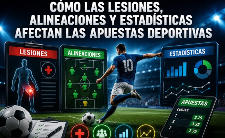 Cómo las lesiones, alineaciones y estadísticas afectan las apuestas deportivas